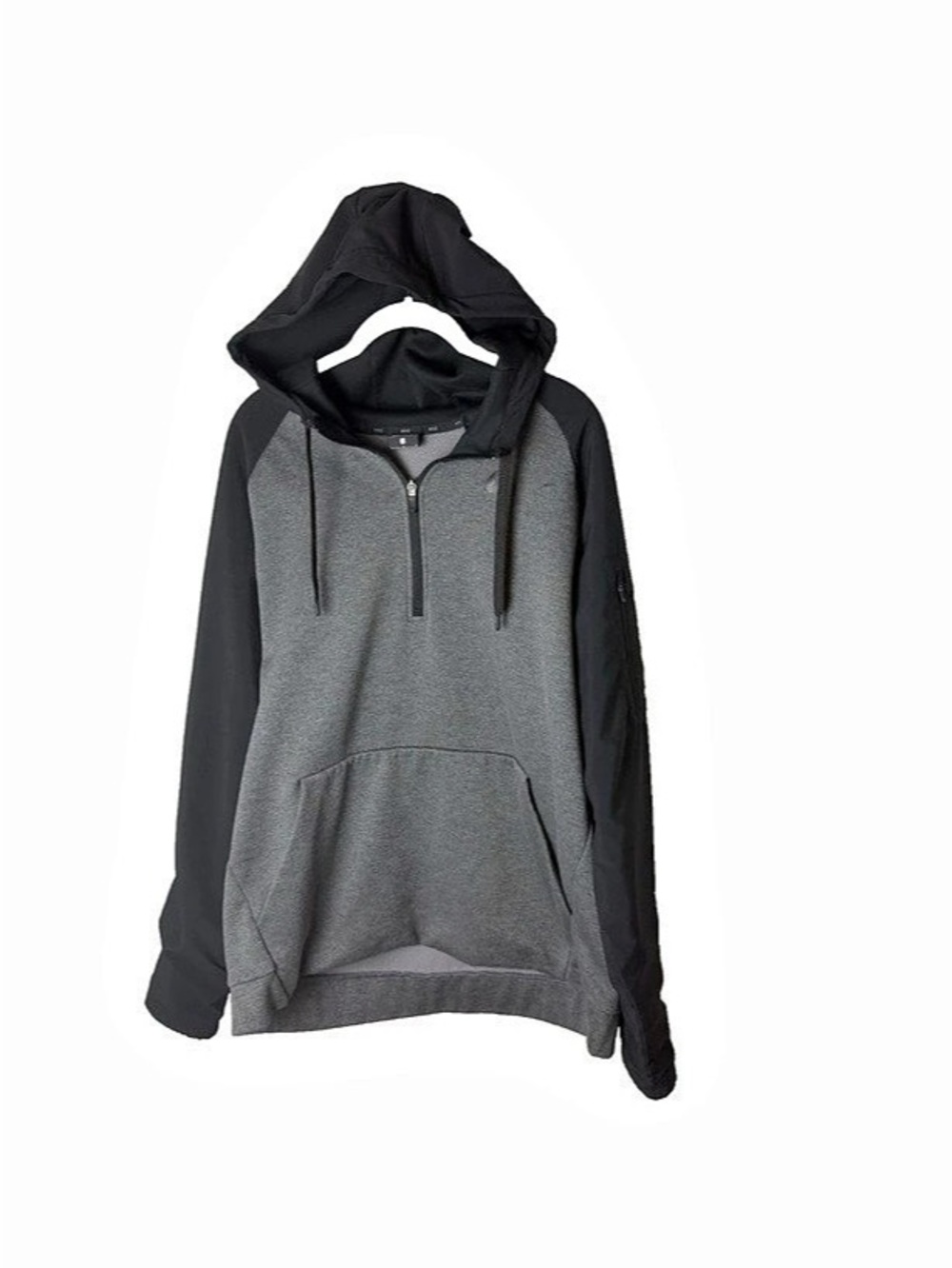 Nike Dri-FIT Therma Training Hoodie Mens Large Gray Black 1/4 Zip Pullover Hood
